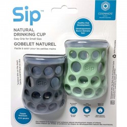 CogniKids Sip® – Natural Drinking Cup 2 sensoryczne kubeczeki do nauki picia dla niemowląt Slate/Sage