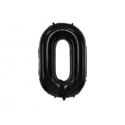 Balon foliowy Cyfra ""0"", 86cm, czarny