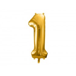 Balon foliowy Cyfra ""1"", 86cm, złoty