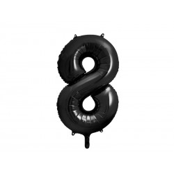 Balon foliowy Cyfra ""8"", 86cm, czarny