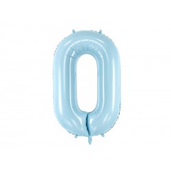 Balon foliowy Cyfra ""0"", 86cm, jasny niebieski
