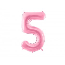 Balon foliowy Cyfra ""5"", 86cm, różowy