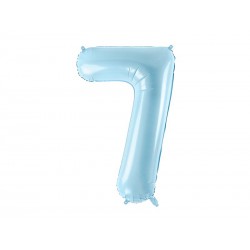 Balon foliowy Cyfra ""7"", 86cm, jasny niebieski