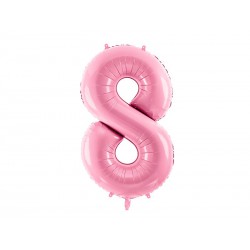 Balon foliowy Cyfra ""8"", 86cm, różowy