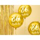 Balon foliowy 80th Birthday, złoty, 45cm (1 karton / 50 szt.)