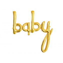 Balon foliowy Baby, złoty, 73,5x75,5cm (1 karton / 50 szt.)