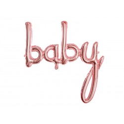 Balon foliowy Baby, różowe złoto, 73,5x75,5cm (1 karton / 50 szt.)