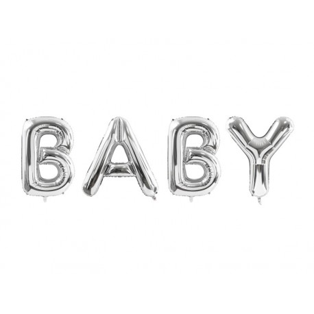 Balon foliowy Baby, 262x86cm, srebrny (1 karton / 50 szt.)