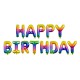 Balon foliowy Happy Birthday, 340x35cm, tęczowy