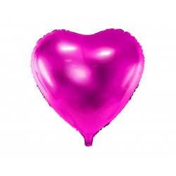 Balon foliowy Serce, 45cm, ciemny róż (1 karton / 50 szt.)