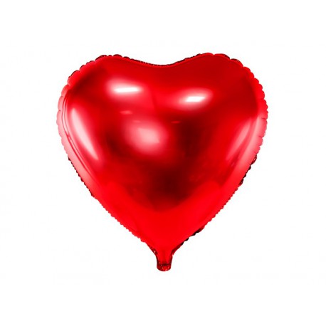 Balon foliowy Serce, 45cm, czerwony (1 karton / 50 szt.)