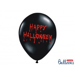 Balony 30cm, Happy Halloween, Pastel Black (1 op. / 6 szt.)