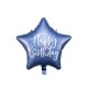Balon foliowy Happy Birthday, 40cm, granat (1 karton / 50 szt.)