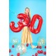 Balon foliowy Cyfra ''6'', 86cm, czerwony
