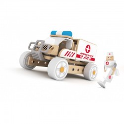 Klocki Konstrukcyjne Ambulans Karetka Samochodzik Dla Dzieci Classic World Drewniany