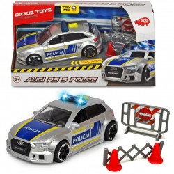 DICKIE Policja Audi RS3 Samochód Policyjny 15cm SOS