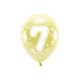 Balony Eco 33 cm, Cyfra '' 7 '', jasny złoty (1 op. / 6 szt.)